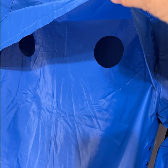 Mid West Rain Jacket Long Sleeve Zip Up & Snap High Neck Blue Med Fits Small - Picture 4 of 9